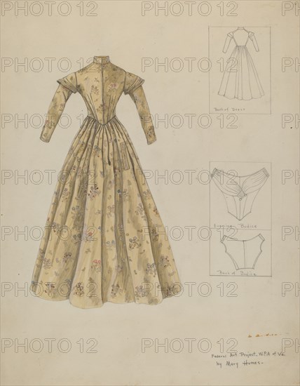 Dress, c. 1937. Creator: Mary E Humes.