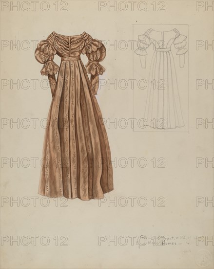 Dress, c. 1937. Creator: Mary E Humes.