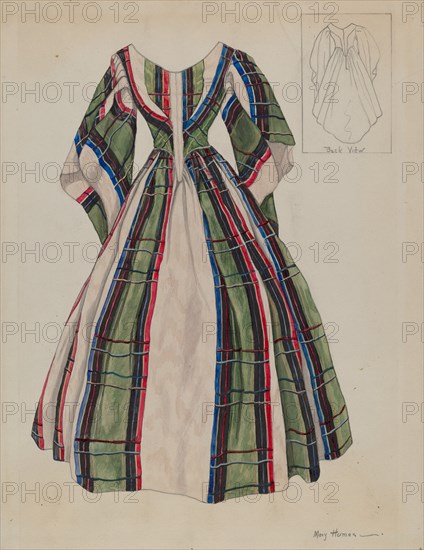 Dress, c. 1937. Creator: Mary E Humes.