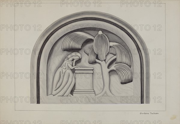 Carving for a Tombstone, c. 1937. Creator: Gordena Jackson.