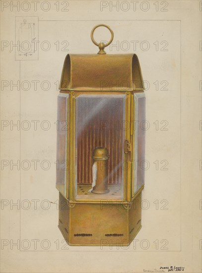 Wardroom Lamp from "Constitution", c. 1937. Creator: James M. Lawson.