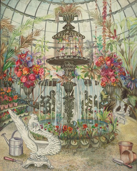 Conservatory Fountain, c. 1938. Creator: Perkins Harnly.