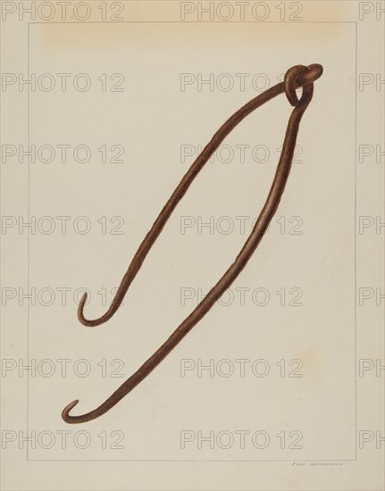 Wrought Iron Pot Hooks, c. 1938. Creator: Fred Hassebrock.