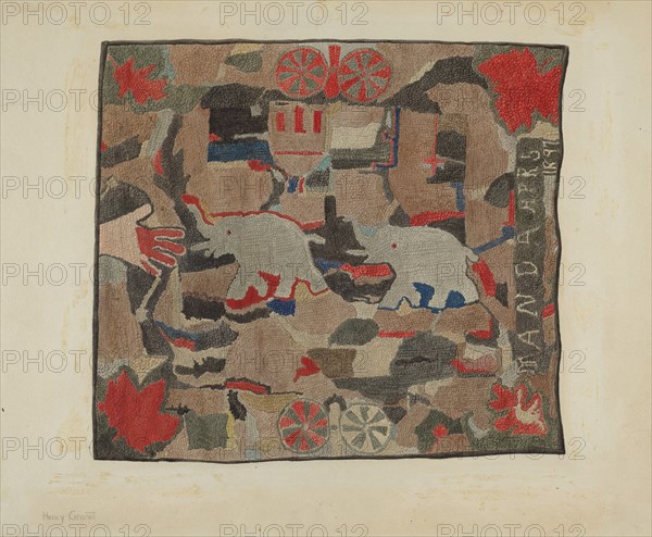 Hooked Rug, c. 1939. Creator: Henry Granet.