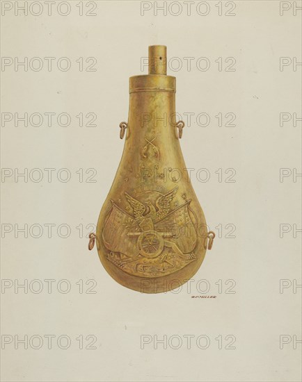 Powder Flask, c. 1940. Creator: Randolph F Miller.