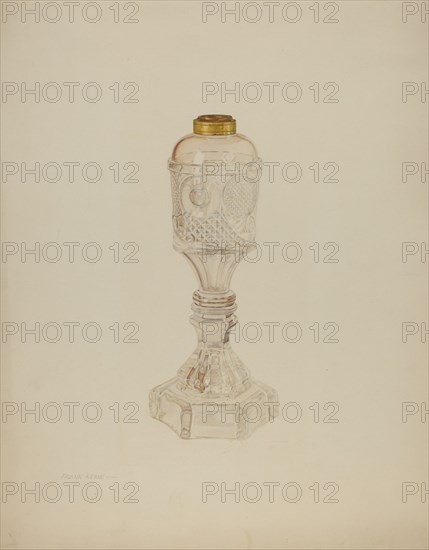 Glass Lamp, c. 1941. Creator: Frank M Keane.