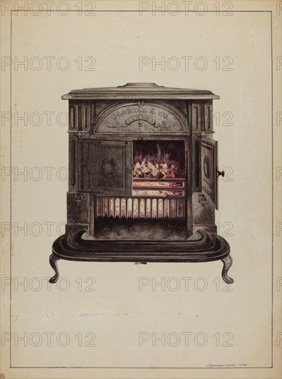 Franklin Stove, 1938. Creator: J. Howard Iams.