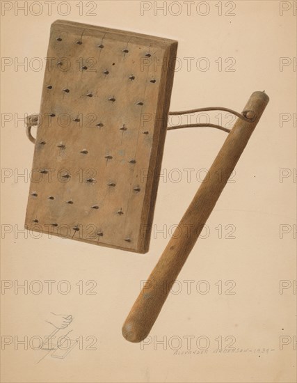 Carpet Stretching Device, 1939. Creator: Alexander Anderson.