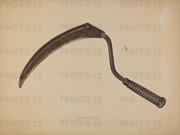 Hand Sickle, 1939. Creator: Lloyd Charles Lemcke.