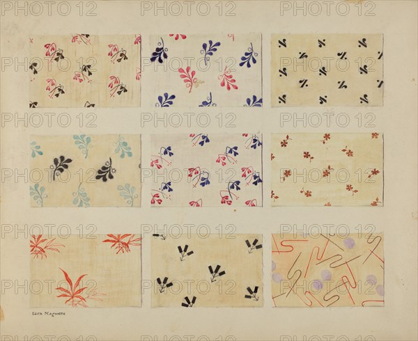 Printed Quilt Patches, 1935/1942. Creator: Edith Magnette.