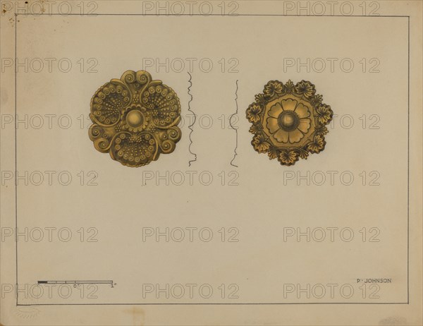 Rosette Mounts, c. 1936. Creator: Philip Johnson.