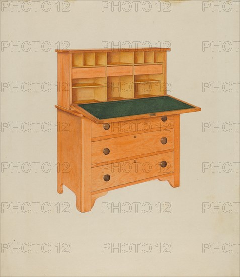 Shaker Desk, c. 1937. Creator: John W Kelleher.