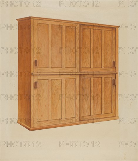 Shaker Bookcase, c. 1937. Creator: John W Kelleher.