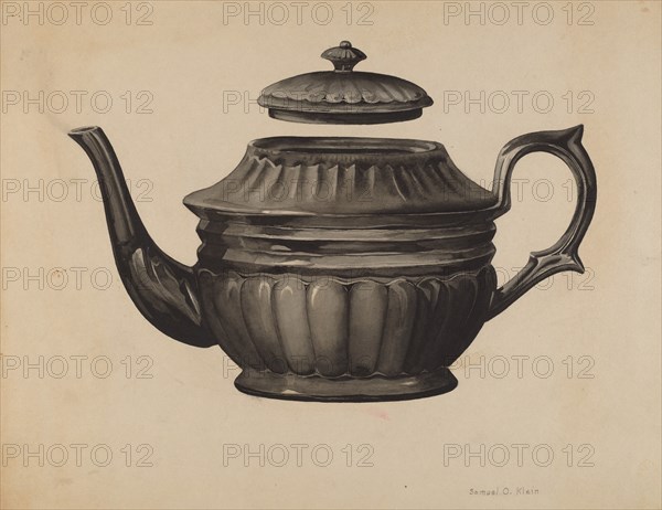 Teapot, c. 1937. Creator: Samuel O. Klein.