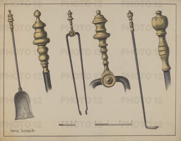 Fire Tools, c. 1937. Creator: Hans Korsch.