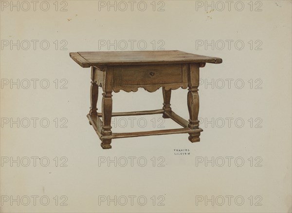 Pa. German Table, c. 1937. Creator: Frances Lichten.