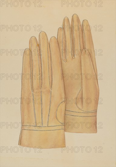 Man's Gloves, c. 1938. Creator: Melita Hofmann.