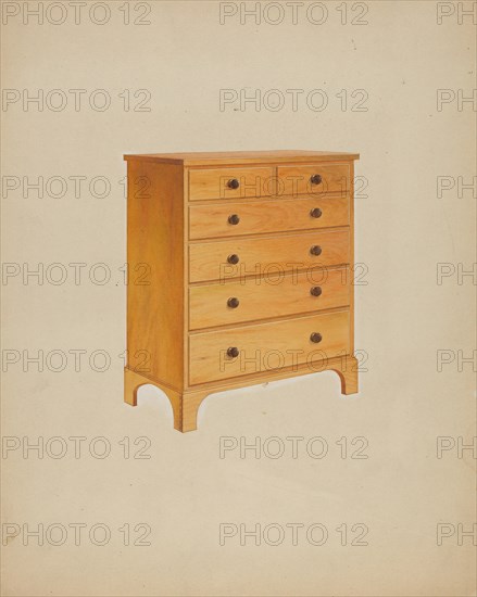 Shaker Chest of Drawers, c. 1938. Creator: John W Kelleher.