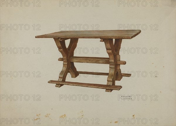Pa. German Table, c. 1938. Creator: Frances Lichten.