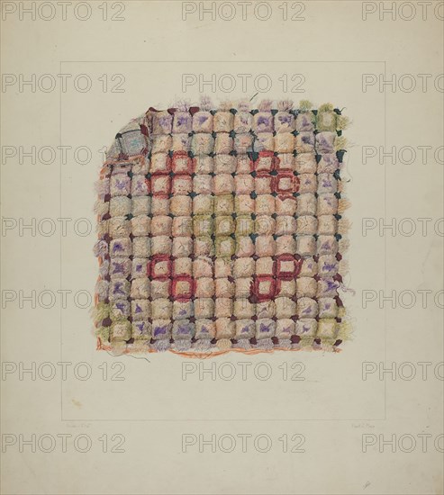 Wool Cushion Top, c. 1938. Creator: Frank J Mace.