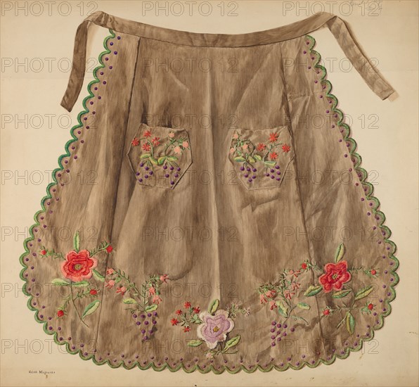 Sewing Apron, c. 1939. Creator: Edith Magnette.