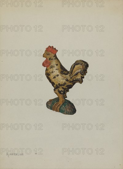 Pa. German Rooster Figurine, c. 1939. Creator: Arsen Maralian.
