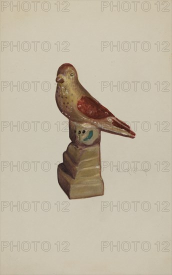 Chalkware Bird, c. 1940. Creator: Elmer R. Kottcamp.