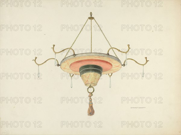 Chandelier, 1939. Creator: Edward Jewett.