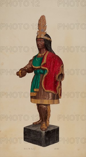 Cigar Store Indian, 1941. Creator: Alvin M Gully.