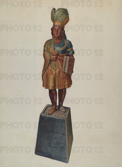 Cigar Store Indian, c. 1937. Creator: Helen E. Gilman.