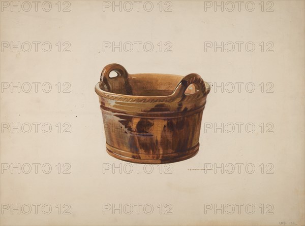 Pottery Basket, 1939. Creator: J. Howard Iams.