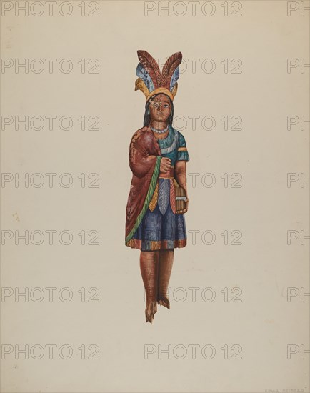 Cigar Store Indian, c. 1937. Creator: Einar Heiberg.