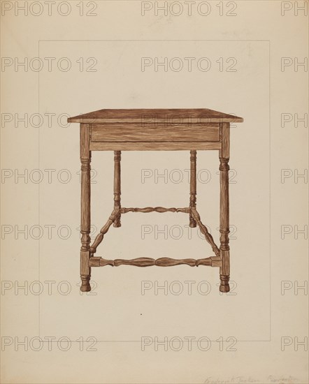 Table, c. 1937. Creator: Frederick Jackson.
