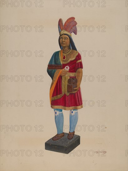 Cigar Store Indian, c. 1937. Creator: Chris Makrenos.