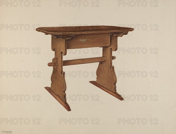 Trestle Table, c. 1939. Creator: Charles Henning.