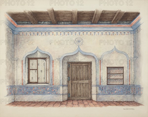 Wall Painting (Door), c. 1939. Creator: William Kieckhofel.