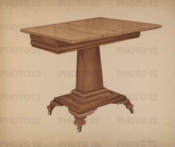 Table (pedestal), c. 1940. Creator: LeRoy Griffith.
