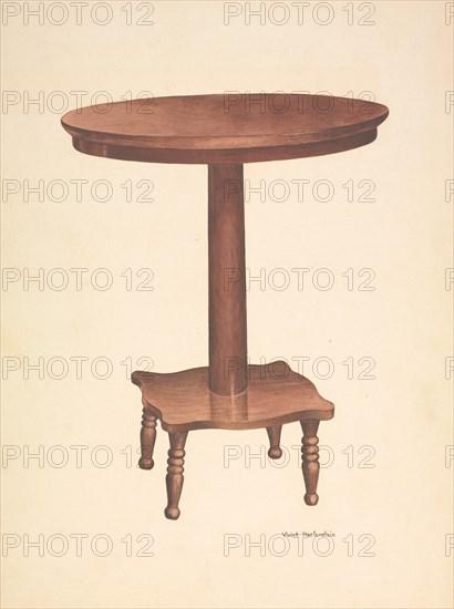 Round Top Table, c. 1940. Creator: Violet Hartenstein.