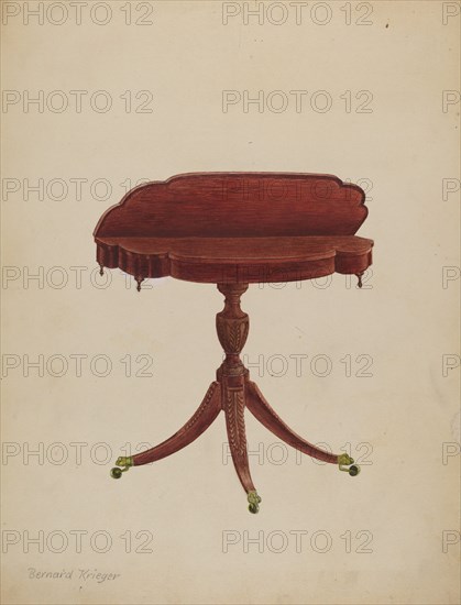 Table Pedestal, c. 1940. Creator: Bernard Krieger.