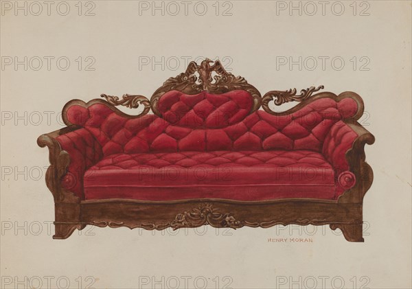 Settee (Eagle), c. 1940. Creator: Henry Moran.