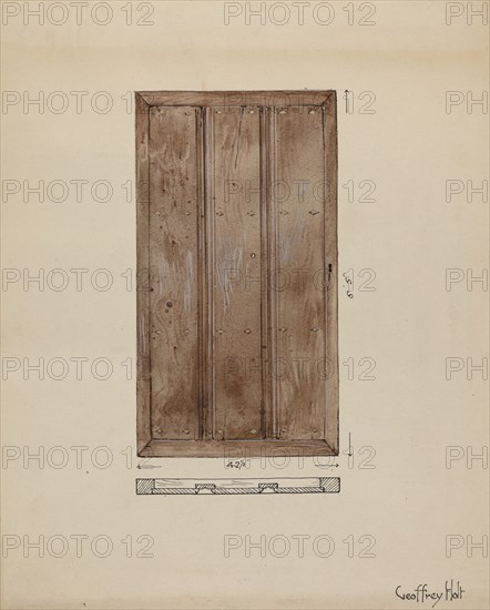 Original Outside Door to Sacristy, c. 1936. Creator: Geoffrey Holt.