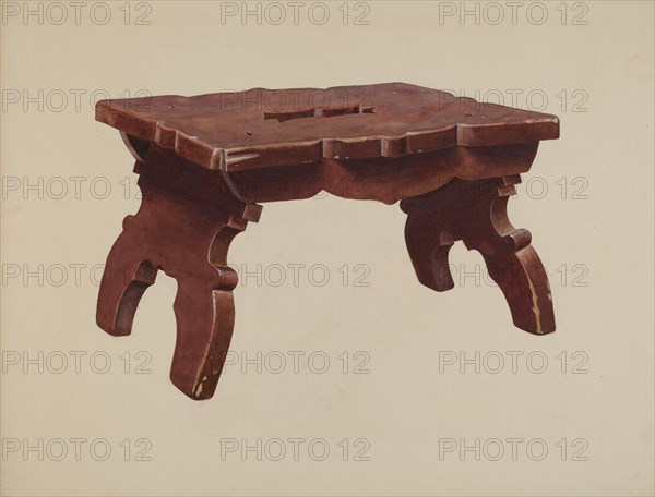 Pine Footstool, c. 1940. Creator: Henry Moran.