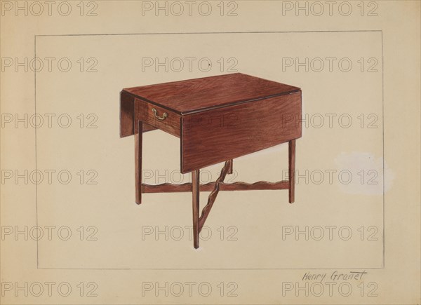 Drop-Leaf Table, 1936. Creator: Henry Granet.