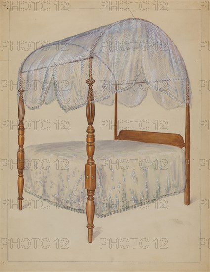 Bed, 1935/1942. Creator: Bernard Gussow.