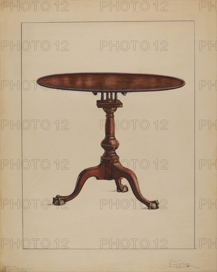 Tilt-top Table, c. 1936. Creator: Rolland Livingstone.