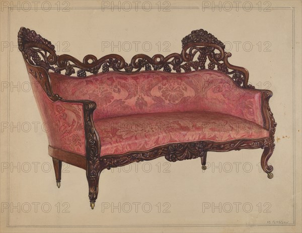 Sofa, c. 1937. Creator: Bernard Gussow.