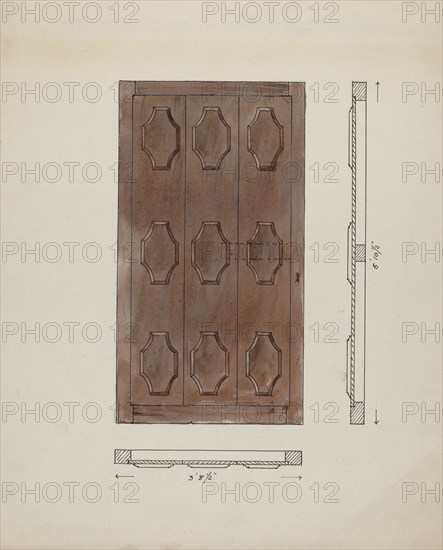 Sacristy Door, c. 1936. Creator: Geoffrey Holt.