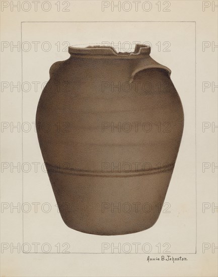 Stoneware Jar, c. 1937. Creator: Annie B Johnston.
