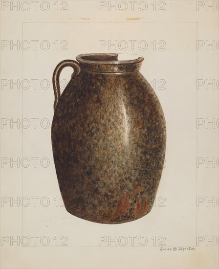 Stoneware Jar, c. 1938. Creator: Annie B Johnston.