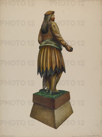 Cigar Store Indian, c. 1937. Creator: Walter Hochstrasser.